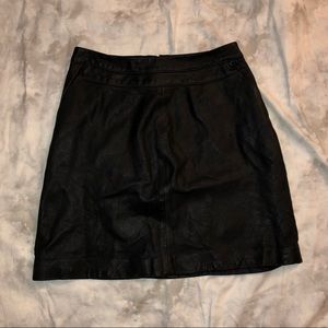 Halogen Leather Mini Skirt